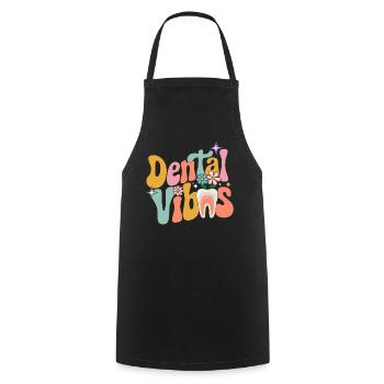 Groovy Retro Dental Woman Dentist - Cooking Apron - black - Front - AI Model Male 185 dark (185cm)