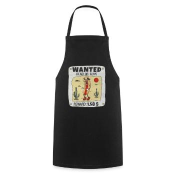 Wanted Dead or Alive Funny Hot Dog Cowboy - Cooking Apron - black - Front - AI Model Male 185 dark (185cm)