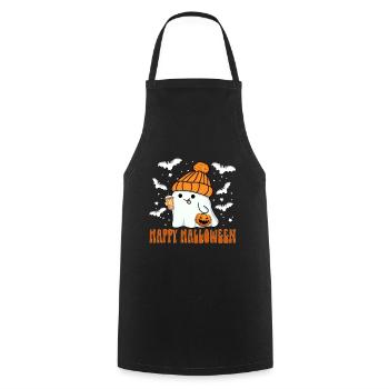Joyeux Halloween Fantôme Kawaii Jack-o'-lantern Thé - Tablier de cuisine - noir - Devant - AI Model Male 185 dark (185cm)