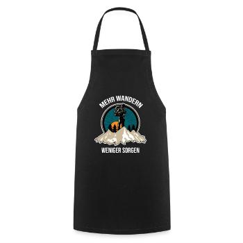 More Hiking Less Worries - Outdoor Enthusiast - Cooking Apron - black - Front - AI Model Male 185 dark (185cm)