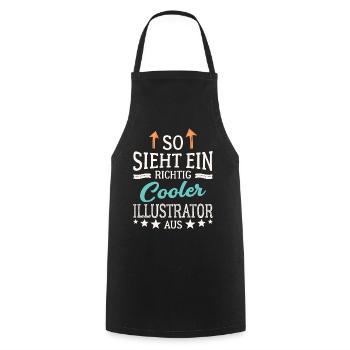 So sieht ein richtig cooler Illustrator aus - Kochschürze - Schwarz - Vorne - AI Model Male 185 dark (185cm)