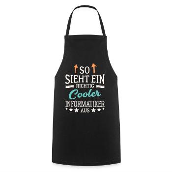 So sieht ein richtig cooler Informatiker aus - Kochschürze - Schwarz - Vorne - AI Model Male 185 dark (185cm)