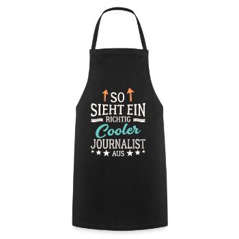 So sieht ein richtig cooler Journalist aus Presse - Kochschürze - Schwarz - Vorne - AI Model Male 185 dark (185cm)