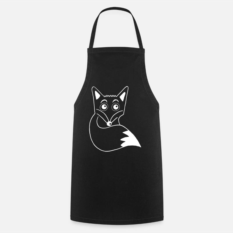 Renard blanc mignon - Tablier de cuisine - noir