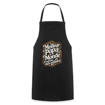 Le meilleur Papa Du Monde Confirmé Par Mes Enfants - Tablier de cuisine - noir - Devant - AI Model Male 185 dark (185cm)