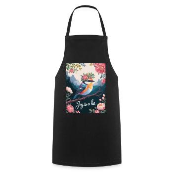 Floral Bird Joy Is a Lie Aesthetic Humor Design - Cooking Apron - black - Front - AI Model Male 185 dark (185cm)