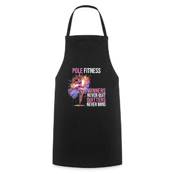 Pole dance - Winners never out Quitters never wins - Cooking Apron - black - Front - AI Model Male 185 dark (185cm)
