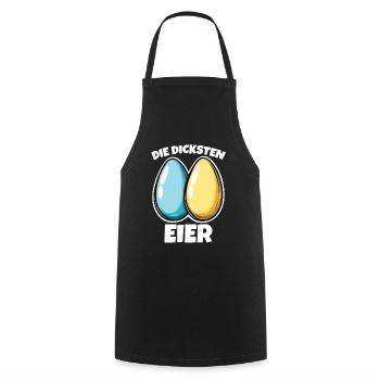 Dicke Eier die dicksten Ostereier - Kochschürze - Schwarz - Vorne - AI Model Male 185 dark (185cm)