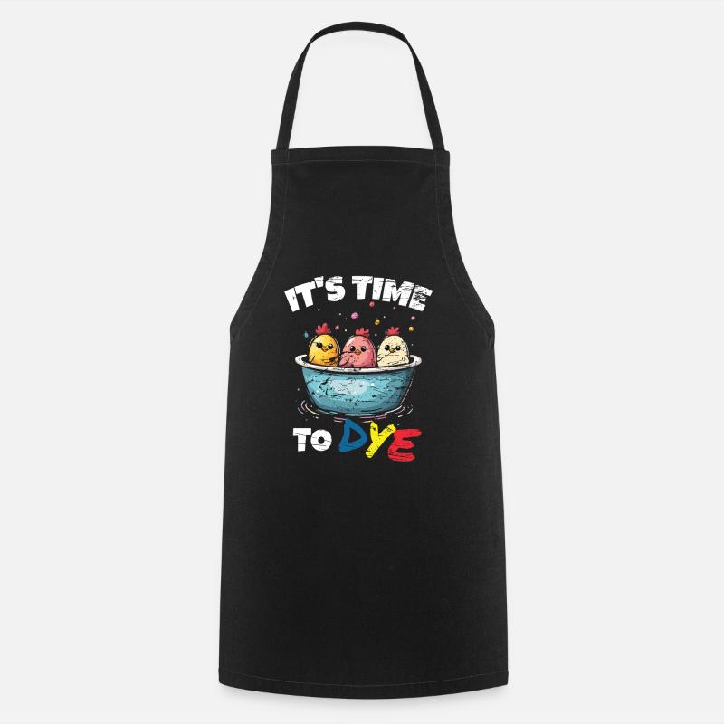 Funny Egg Dyeing Colors For Easter Artists - Cooking Apron - black