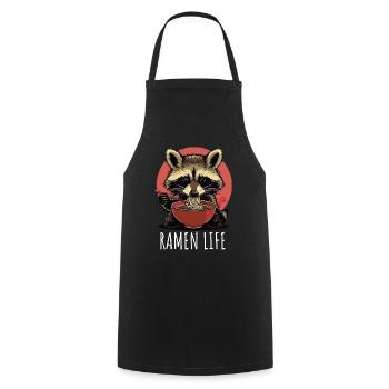 Waschbär süß mit Ramen Life Kawaii Japan - Kochschürze - Schwarz - Vorne - AI Model Male 185 dark (185cm)