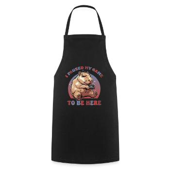 I Paused My Game To Be Here Funny GamerJoke - Cooking Apron - black - Front - AI Model Male 185 dark (185cm)