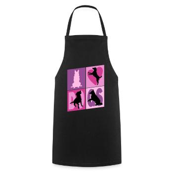 Chiens J’Aime Chiens Silhouettes Doggy Vintage - Tablier de cuisine - noir - Devant - AI Model Male 185 dark (185cm)