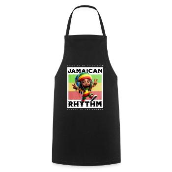 Jamaican Rhythm Motif - Cooking Apron - black - Front - AI Model Male 185 dark (185cm)