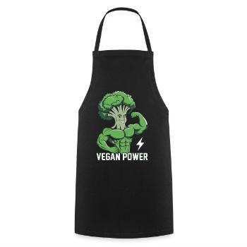 Vegan Power - Cooking Apron - black - Front - AI Model Male 185 dark (185cm)