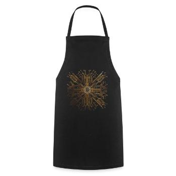 Bitcoin Chip - Cooking Apron - black - Front - AI Model Male 185 dark (185cm)