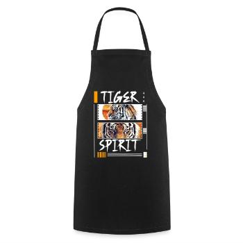 Tiger, Tigerhead, Big Cat, Nature, Wilderness, Wild, Strong - Cooking Apron - black - Front - AI Model Male 185 dark (185cm)