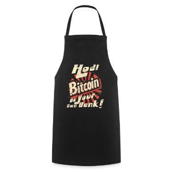 Hodl Bitcoin Be your own Bank - Cooking Apron - black - Front - AI Model Male 185 dark (185cm)