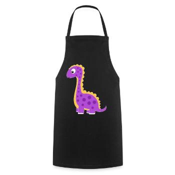 Verspielter Dino mit bunten Punkten - Kochschürze - Schwarz - Vorne - AI Model Male 185 dark (185cm)