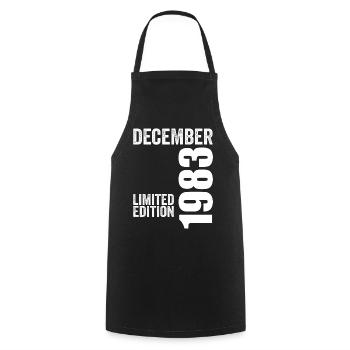 Cadeau Anniversaire Rétro - Décembre 1983 - Tablier de cuisine - noir - Devant - AI Model Male 185 dark (185cm)