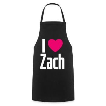 I Love Zach Pink Heart I Love Zach - Cooking Apron - black - Front - AI Model Male 185 dark (185cm)