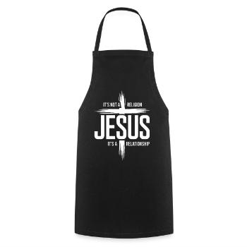 Jesus: It's Not a Religion, It's a Relationship - Cooking Apron - black - Front - AI Model Male 185 dark (185cm)