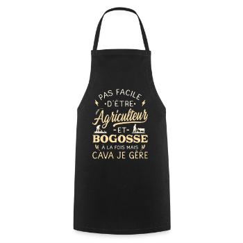 Bogosse Farmer Humor Agriculture Peasant - Cooking Apron - black - Front - AI Model Male 185 dark (185cm)