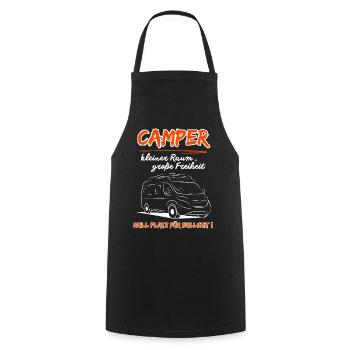 Camping Van Motorhome Saying - Cooking Apron - black - Front - AI Model Male 185 dark (185cm)