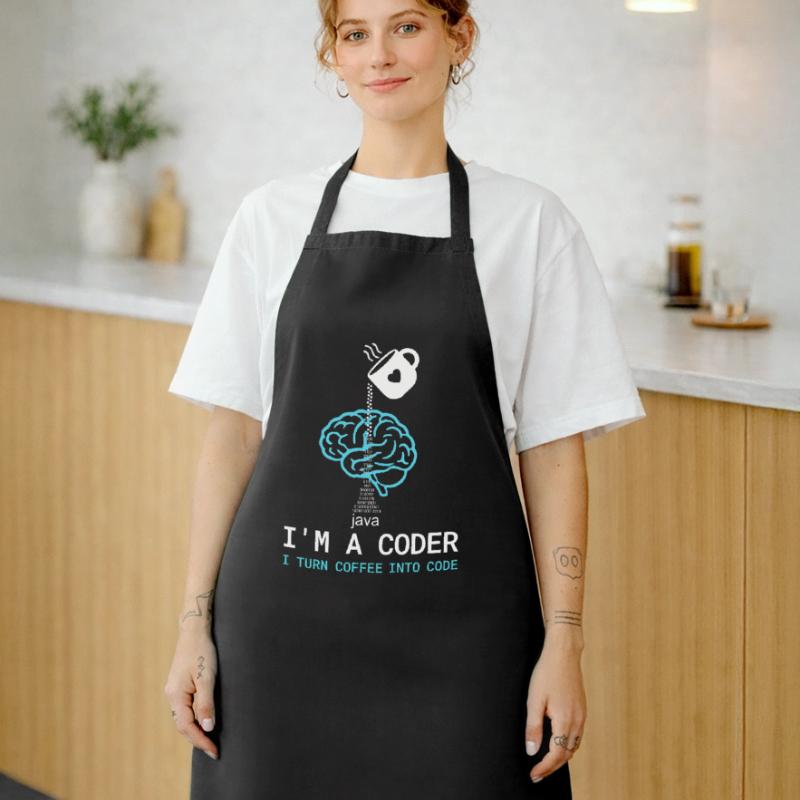 T-shirt Coder : Du café dans le code – Nerdy Programmie Tablier de cuisine
