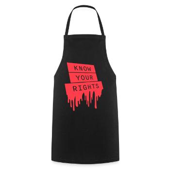 Connaissez vos droits Activisme Justice Liberté - Tablier de cuisine - noir - Devant - AI Model Male 185 dark (185cm)