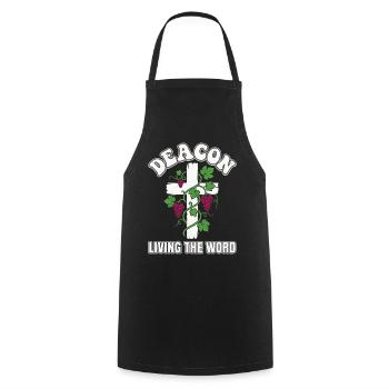 Church Religious Deacon Cross Christian - Cooking Apron - black - Front - AI Model Male 185 dark (185cm)