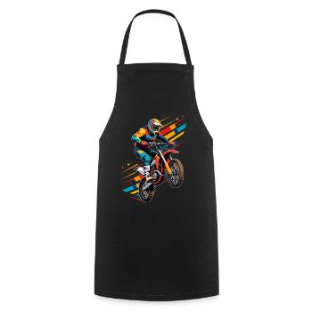 Motocross biker motorcycle cross trial enduro freestyle - Cooking Apron - black - Front - AI Model Male 185 dark (185cm)