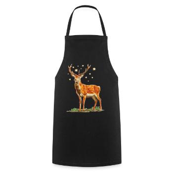 Deer with stars - Cooking Apron - black - Front - AI Model Male 185 dark (185cm)