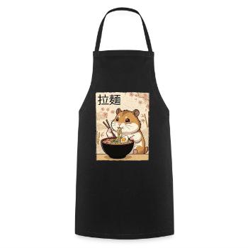 Hamster Ramen Japanischer Vintage Stil - Kochschürze - Schwarz - Vorne - AI Model Male 185 dark (185cm)