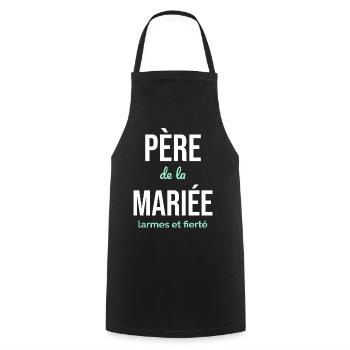 Père de la Mariée — Larmes et Fierté - Tablier de cuisine - noir - Devant - AI Model Male 185 dark (185cm)