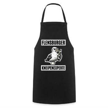 Flensburger Kneipen Experte - Kochschürze - Schwarz - Vorne - AI Model Male 185 dark (185cm)
