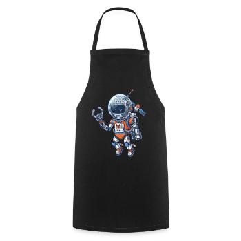 Astronaut Robot in Orange Blue Suit - Cooking Apron - black - Front - AI Model Male 185 dark (185cm)