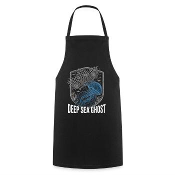 Deep Sea Plastic Ghost - Cooking Apron - black - Front - AI Model Male 185 dark (185cm)