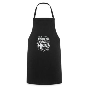 IT Statement Bevor du fragst: Nein! - Kochschürze - Schwarz - Vorne - AI Model Male 185 dark (185cm)