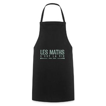 Les maths c'est la vie. cadeau mathématicien. - Tablier de cuisine - noir - Devant - AI Model Male 185 dark (185cm)