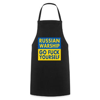 russian warship go f yourself - Tablier de cuisine - noir - Devant - AI Model Male 185 dark (185cm)