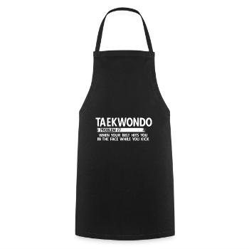 Koreanischer Kampfsport Taekwondo - Kochschürze - Schwarz - Vorne - AI Model Male 185 dark (185cm)