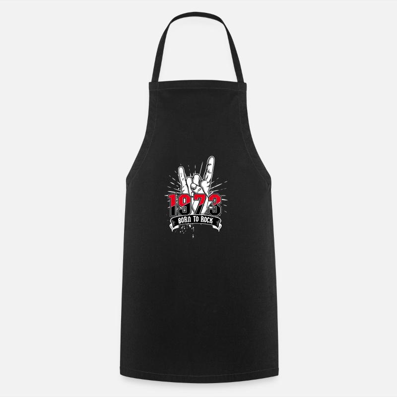 Né au rock 1973 - Tablier de cuisine - noir
