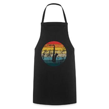 SAXOPHONE SAXOPHONE SAXOPHONIST - Cooking Apron - black - Front - AI Model Male 185 dark (185cm)