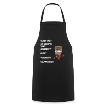 Kaffee, passend zu jeder stimmungslage. - Kochschürze - Schwarz - Vorne - AI Model Male 185 dark (185cm)