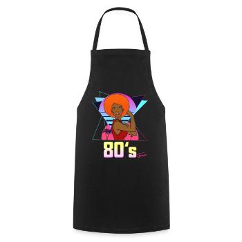 Year 80 forever Vintage Afro Women's Cup - Cooking Apron - black - Front - AI Model Male 185 dark (185cm)