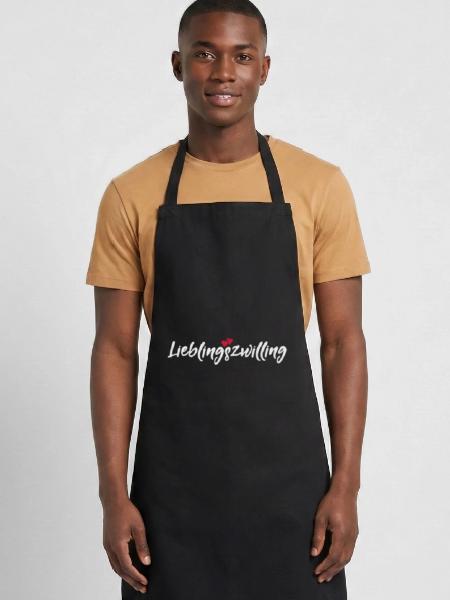 Favorite twin best twin sayings gift - Cooking Apron - black - Front - AI Model Male 185 dark (185cm)