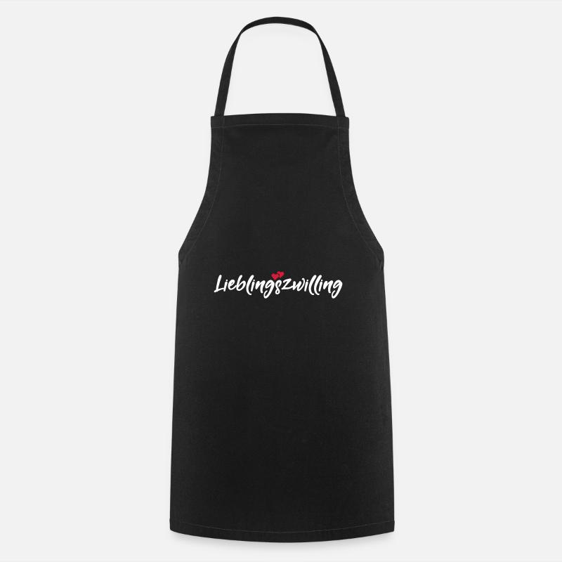 Lieblingszwilling bester Zwilling Sprüche Geschenk - Kochschürze - Schwarz