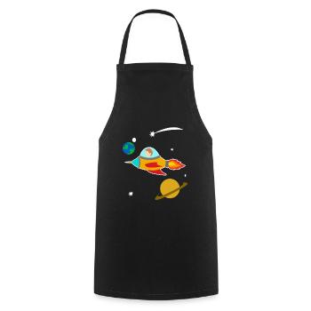 Junge Rakete Weltall Planeten Universum Geschenk - Kochschürze - Schwarz - Vorne - AI Model Male 185 dark (185cm)