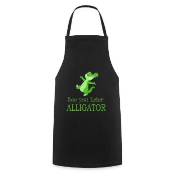 Alligator crocodile dancing funny saying gift - Cooking Apron - black - Front - AI Model Male 185 dark (185cm)