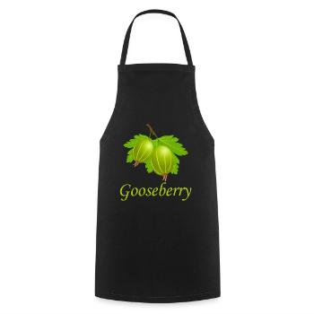Idée de cadeau santé bio à la groseille - Tablier de cuisine - noir - Devant - AI Model Male 185 dark (185cm)